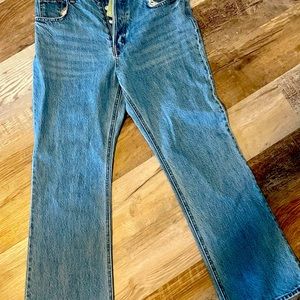 NWT H&M flare high waist  jeans button fly light denim size 8